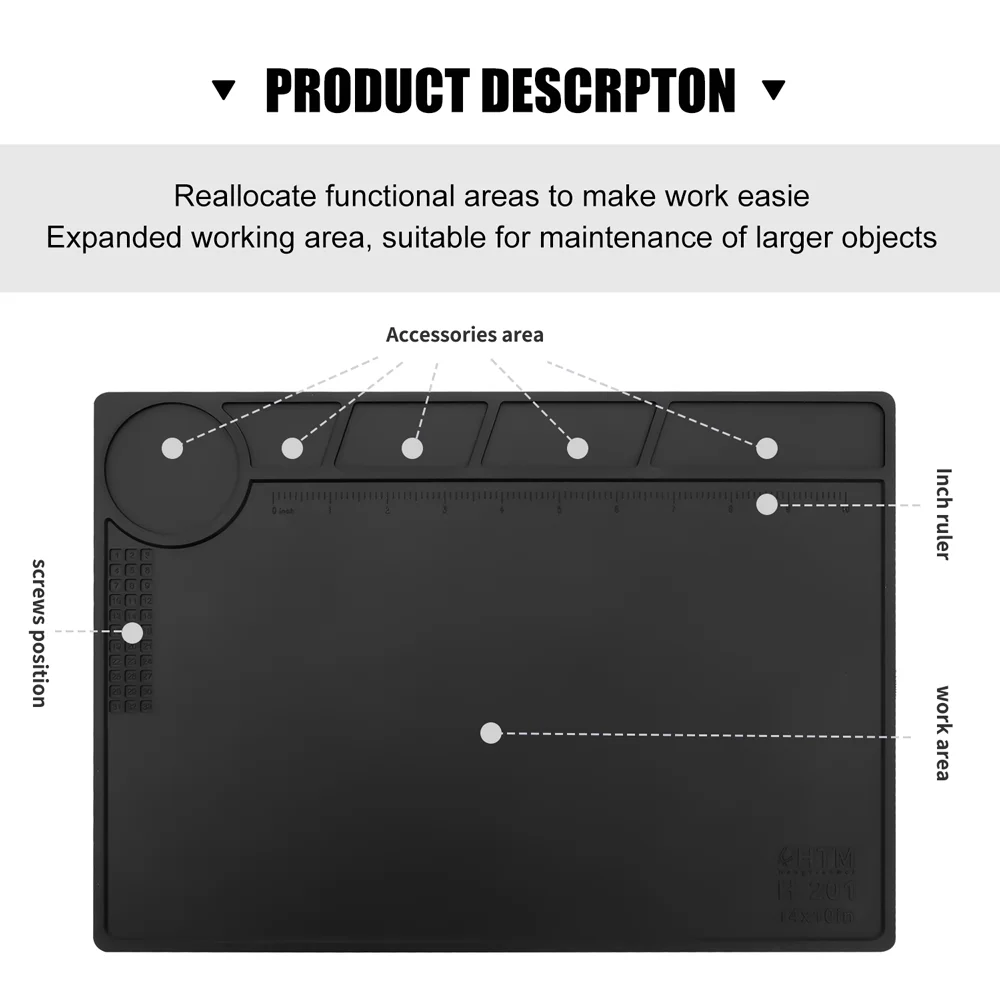House Home Heat Insulation Pad ESD Soldering Working Mat Magnetic Silicon Mat Re - £34.37 GBP