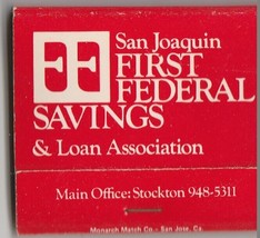 San Joaquin First Federal Savings &amp; Loan Association ~ Vtg Strike on Mat... - $112.90 MXN