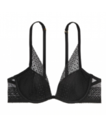 Victoria&#39;s Secret Incredible Lightly Lined Lace Plunge Bra 36DD Black Un... - £21.95 GBP