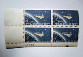 Scott #1193 Project Mercury 4 Cent 1962 Block of 4 U.S. Postage Stamps - £3.17 GBP