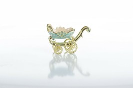 Turquoise Baby Carriage Trinket Box Handmade by Keren Kopal &amp; Austrian Crystals - £76.73 GBP
