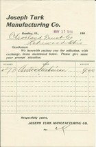 Joseph Turk Manufacturing 1910 Bradley IL Cleveland Trust Ohio Vintage B... - $246.40 MXN