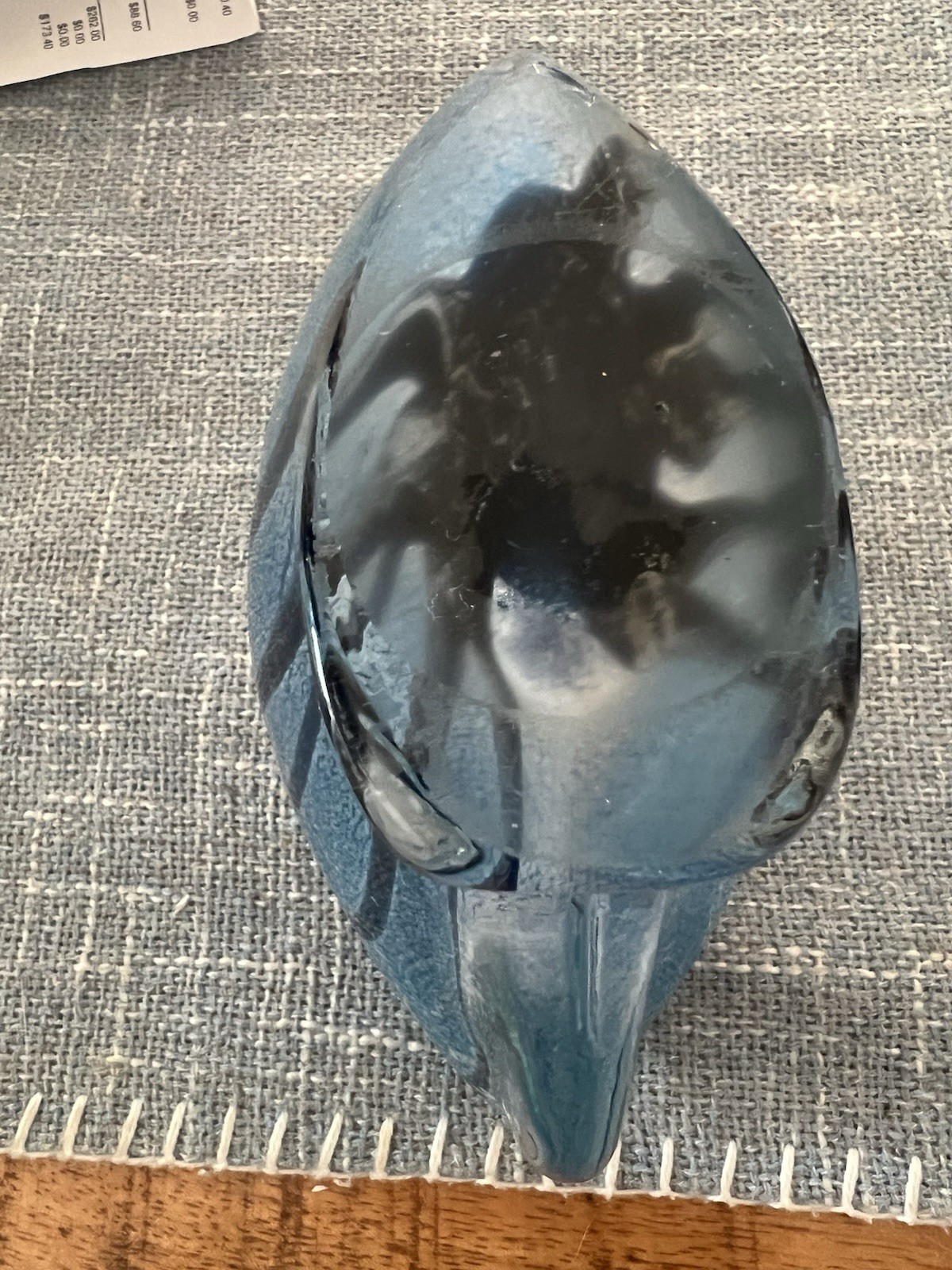 Vintage Art Glass Blue Black Figurine Fish Item image 5