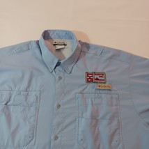 Columbia FM7055 BOAT INC Men's Size 2XL Blue Vented Button-Down Employee Shirt image 7