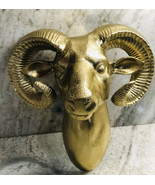 Used- Solid Mid-Century Bronze Ram Head Hanging Sculpture. 11x11inch. - $5,621.99 MXN
