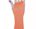Forum Fishnet Neon Bright Orange Fingerless Gloves Arm Cuffs 80’s Party NEW - £7.08 GBP