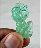 GTL CERTIFIED NATURAL COLOMBIAN EMERALD CARVED ROSE FLOWER 49 CTS LOOSE ... - £5,148.61 GBP