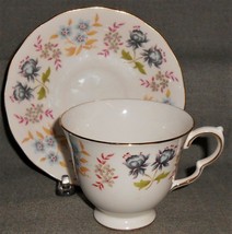 Queen Anne Bone China Flower Basket Motif Cup And Saucer Made In England - £19.77 GBP
