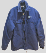 AT&amp;T Vintage 90s Technician Blue Sewn Logo Insulated Corduroy Zip Jacket... - $64.88