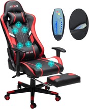 Gaming Chair Massage Pc Gaming Chair Office Chair Ergonomic Computer Chair, Red - £167.61 GBP