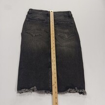 Risen Jeans Los Angeles RDS1222 Women's Black Distressed Denim Fray Skirt Small image 6
