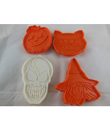 Vintage Halloween Cookie Cutters 3.25 in pumpkin Cat Skeleton Witch Fall... - $11.92 CAD