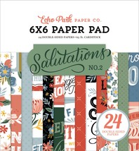 Echo Park Double Sided Paper Pad 6&quot;X6&quot; Salutations No. 2 - £11.63 GBP