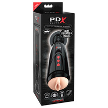 PDX Elite Dirty Talk Rechargeable Stroker w/Hands-Free Suction Cup Beige... - $93.54