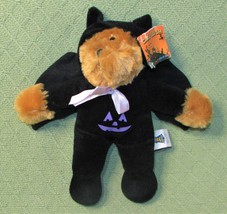 CALPLUSH VAMPIRE TEDDY PLUSH DRACULA BEAR 12&quot; w/ HANG TAG BLACK PURPLE A... - £15.57 GBP