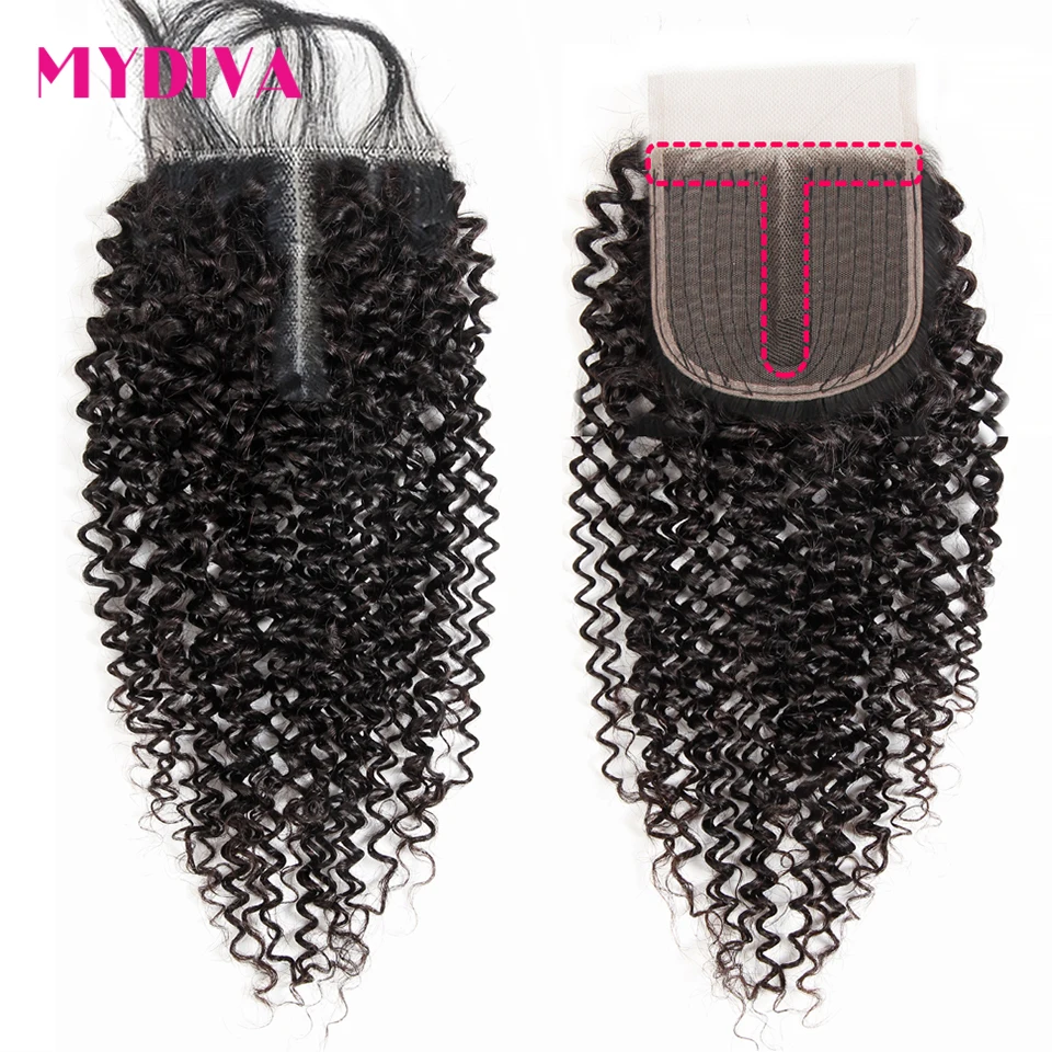 18 20 Inch 5x5 Lace Closure Brazilian Kinky Curly Closure Pre Plucked Middle - £31.47 GBP+