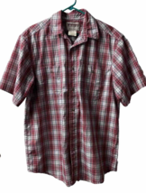 Wrangler Rugged Wear Wrinkle Resist Short Sleeved Shirt Mens Large Red Plaid - $15.75