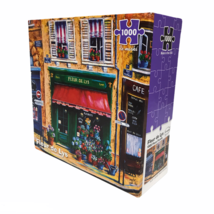 Fleur de Lys 1000 Piece Puzzle By Remarks Beautiful French Flower Shop Scene Fun - $18.60