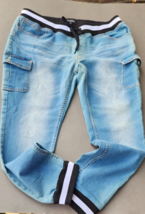 Ranbeeri Jeans Womens 1X Blue Denim Pull On Pants - £18.56 GBP
