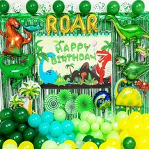Dinosaur Birthday Decoration Party Supplies Set For KidS Party With Balloons Gar - £31.45 GBP