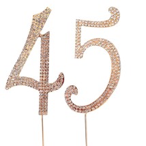 Gold 45&quot; Crystal Cake Topper, Number 45 Rhinestones 45Th Birthday Cake T... - $27.99