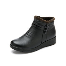 New Fashion Winter Warm Plush Fleece Ankle Boots Women Shoes Wedge Short Boots C - £27.71 GBP