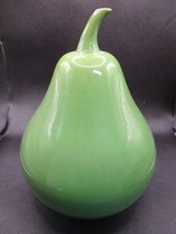 BOHEMIAN GREEN PEAR GLASS FIGURINE SCULPTURE 9 1/2 X 6&quot; - $956.38 MXN