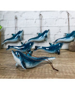 Set Of 6 Nautical Blue Dolphins Ocean Marine Wall Hanging Decor Tree Orn... - $62.87 CAD