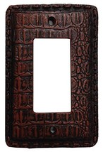 Alligator Texture Leather Resin Single Rocker Switch Cover Plate - $14.22