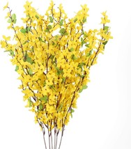 HO2NLE 6 PCS 25.5inch Artificial Flowers Yellow Silk Fake Winter Jasmine Long - £9.40 GBP