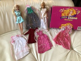 VINTAGE 1987 Barbie Clone Totsy Mini Mod Doll &amp; Charming Diana Fashion Box - £63.74 GBP
