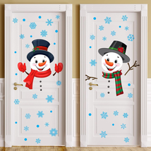 Kajaia 4 Sheet Christmas Decorations Door Snowman Door Decorations Removable Chr - £12.28 GBP