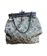 Vintage Handbag Metal Clasp Chain Strap Satin Lining Needle Work 9&quot;X12&quot; ... - £78.18 GBP
