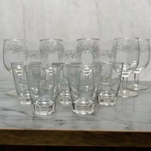 Vintage Celeste MCM 1960s Turquoise Silver Clear Tumblers Wine Glasses L... - $40.00