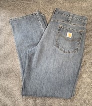 Carhartt Jeans Mens 38x32 Blue Denim Pants Relaxed Fit Straight Leg Casual - $37.00