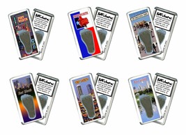Fort Worth FootWhere® Souvenir Fridge Magnets. 6 Piece Set. Made in USA - £25.96 GBP
