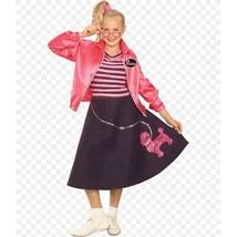 Girls Nifty 50s Poodle Skirt Costume Halloween Dress Up Size 8-10 Pink B... - $553.71 MXN