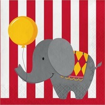 Circus Time 3-Ply Lunch Napkins 16 Pack Circus Kids Birthday Party Decoration - £8.81 GBP