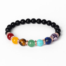 7 Chakra Yoga Bracelets Women Healing Heart Therapy Bracelet Men Hematite Stone  - £10.29 GBP