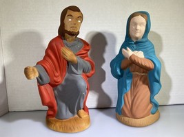 Vintage Ceramic Large 9” Nativity Mary &amp; Joseph Eur-o-con Replacements Christmas - £7.47 GBP