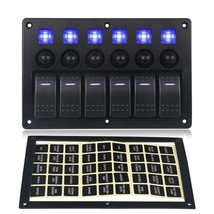 6 Gang Car Marine er Switch Panel LED Light Switch Panel With Sticker 12~24V Cir - £105.41 GBP