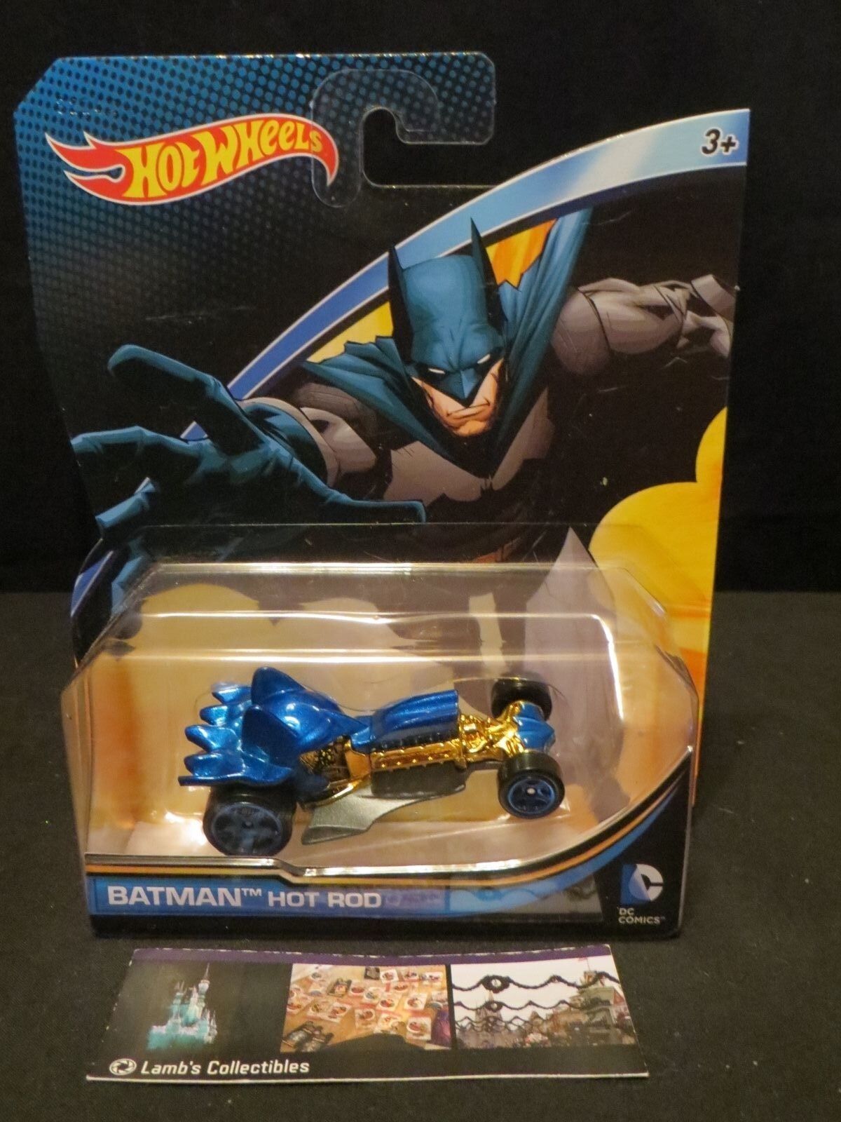 Batman DC Comics Hot Wheels Hot Rod Mattel diecast car Super Hero vehicle blue - £14.92 GBP