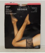 George Medium Tall Nude Style # 1807 Pantyhose Thigh High Lace Top - $282.13 MXN