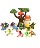 Rainforest Cafe Tree &amp; Figures Lot of 12 Parrot Gorilla Monkey Crocodile... - $32.95