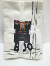 8pc Cynthia Rowley Halloween BOO Fabric Cloth Dinner Napkins - $28.99