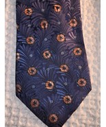 Ermenegildo Zegna Vintage  Geometric Italian Silk Tie Blue 58&quot; x 3.75&quot; - $36.62