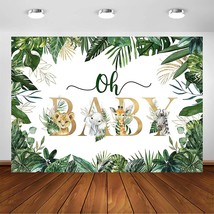Jungle Animals Oh Baby Backdrop For Baby Shower Decoration Photography Backgroun - £25.17 GBP