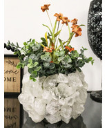Faux Quartz Crystal Mineral Rocks Floral Vase Acrylic Resin Accent Sculp... - €112,71 EUR