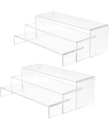 6-PCS Acrylic Display Risers 3-Tier Large Display Shelf Stand Collectibl... - £12.78 GBP