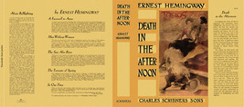 Ernest Hemingway DEATH IN THE AFTERNOON replication dust cover; NO BOOK,... - £18.50 GBP